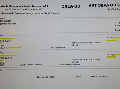 ART - Responsabilidade técnica dos serviços de paisagismo e jardinagem